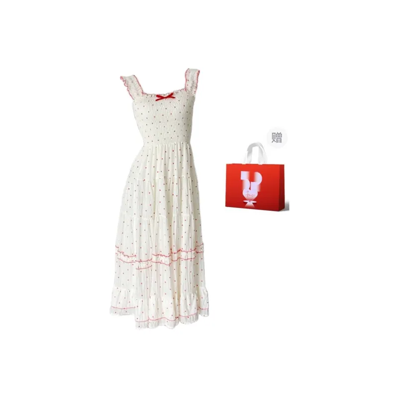 MTHE Slip Dress Women's Red Polka Dot-5