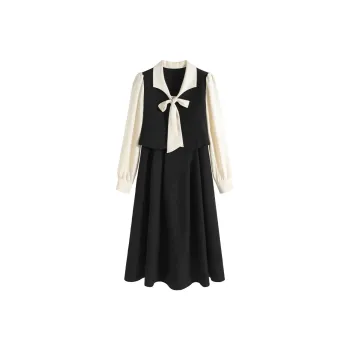 SUBEN Long Sleeved Dresses Women's Black