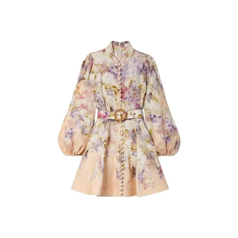 Zimmermann FW23 Long Sleeved Dress Women's Multicolor-0