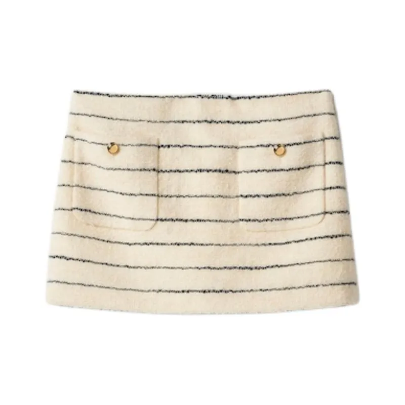 MIU MIU Striped Knit Mini Skirt-0