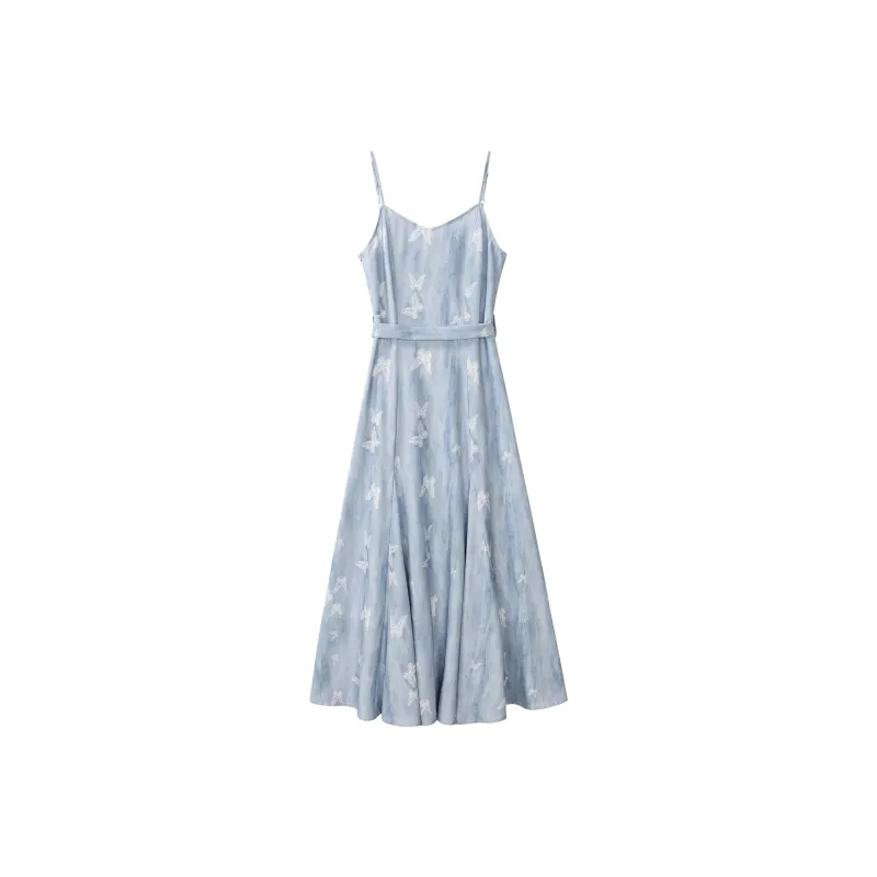 Alxnan Slip Dresses Women's Blue-0