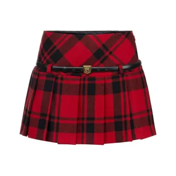 Elisabetta Franchi Tartan Pleated Mini Skirt