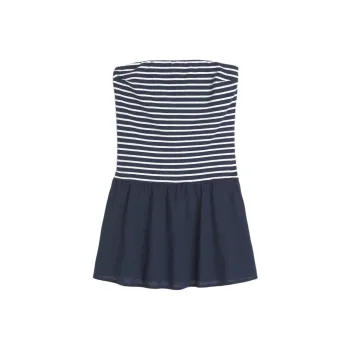 Hollister Sleeveless Dress Women's Marine Blue Stripe
