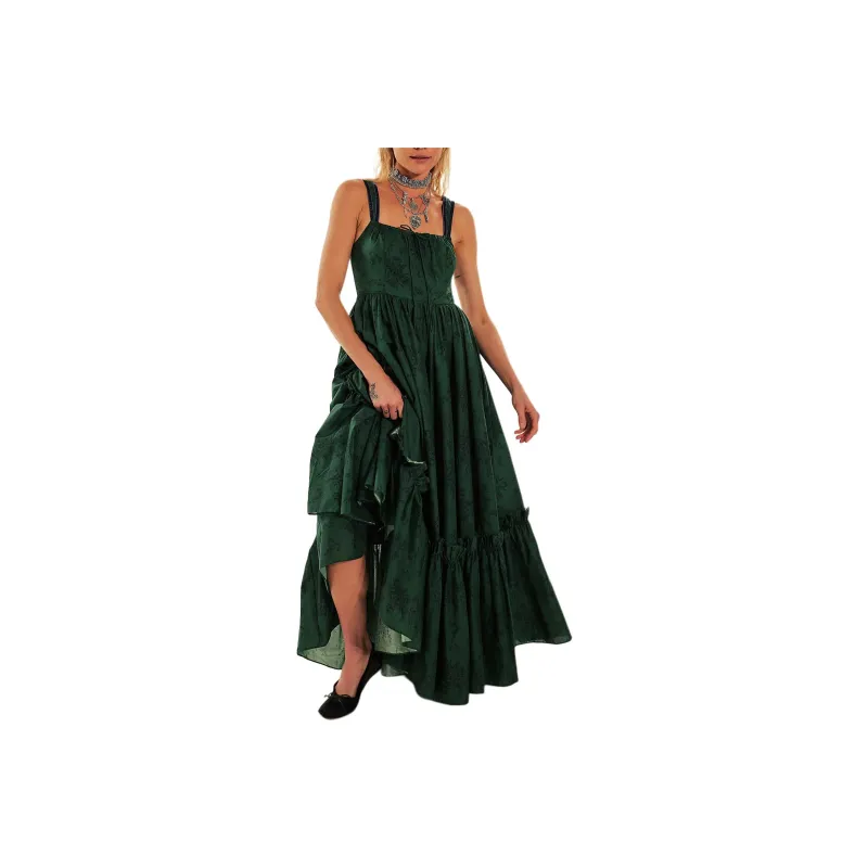 FREE PEOPLE x Selkie Collection FP The Staycation Dress Slip Dresses Women's Holly/Winter Cyan-0