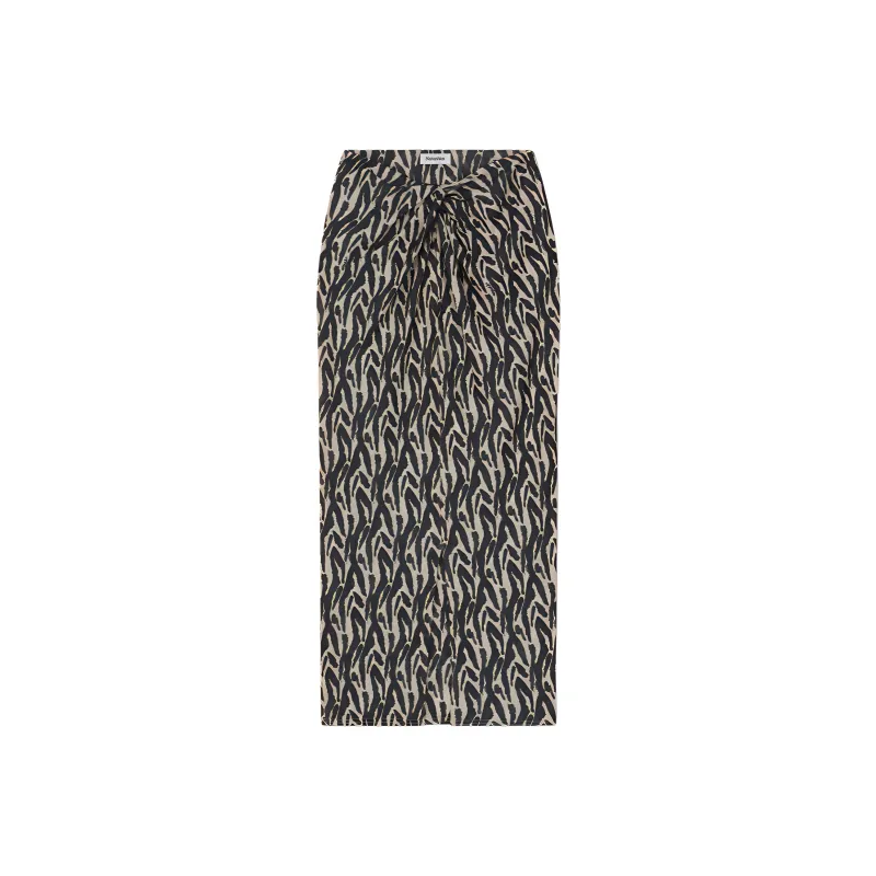NANUSHKA Twist front Printed Sarong Skirt-0