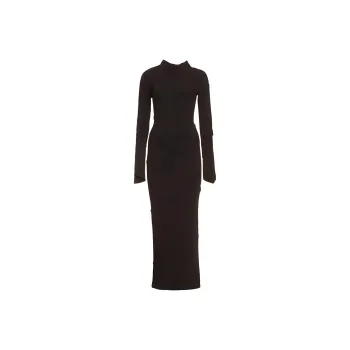 Balenciaga Spiral Ribbed knit Maxi Dress