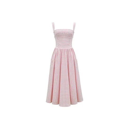 HOUSE OF CB Vivien Slip Dress Women's Strawberry/Cream Strawberry