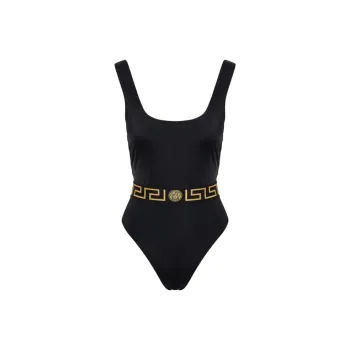 VERSACE Greca One Piece Swimsuit 'Black/Gold'