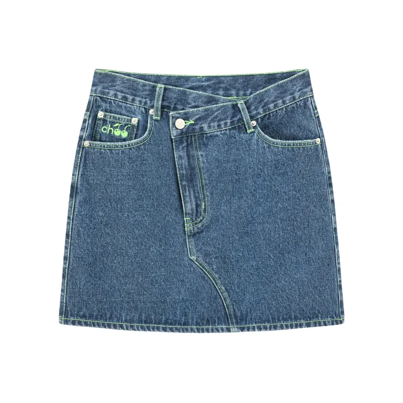 CHUU Denim Short Skirts Women's Dark Denim Blue-0