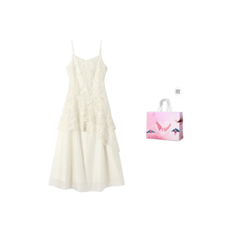 GLEE DIARY Slip Dress Women's Ecru-6