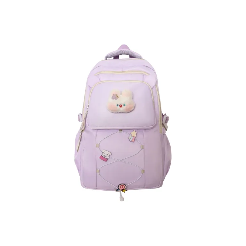 Yalu Nylon Backpack Women's Beige Yellow/Black/Burgundy/Purple/Pink-16
