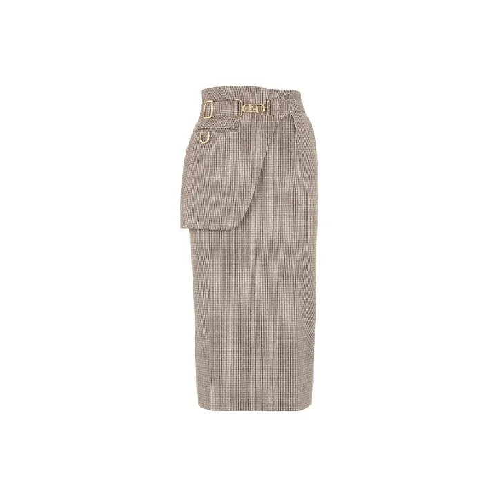 FENDI Casual Long Skirts Women's Beige-0