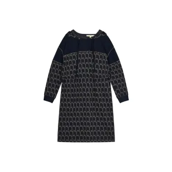 XII BASKET Long Sleeved Dresses Women's Navy Blue