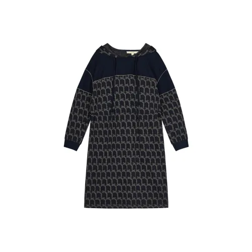 XII BASKET Long Sleeved Dresses Women's Navy Blue