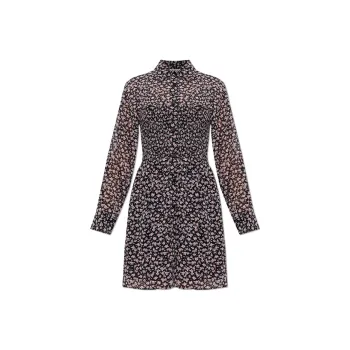 MICHAEL MICHAEL KORS Floral Print Georgette Smocked Shirtdress