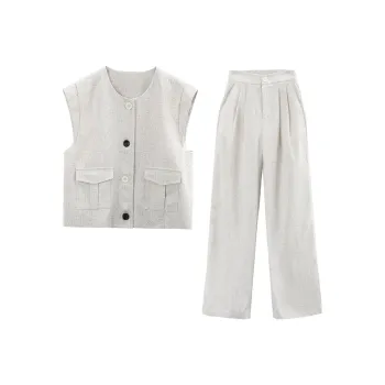 A Paradise For Awakening Casual Suit Women's Beige Apricot