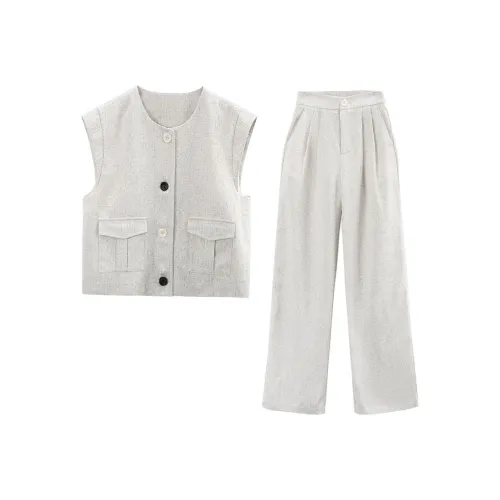 A Paradise For Awakening Casual Suit Women's Beige Apricot