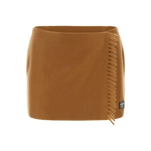 PRADA Wraparound Cashmere Miniskirt