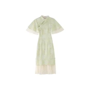 JINYE ORIENTAL Cheongsam Women's Mulberry Green