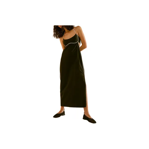 FREE PEOPLE Summer In Capri Midi Slip Dresses Women's Black