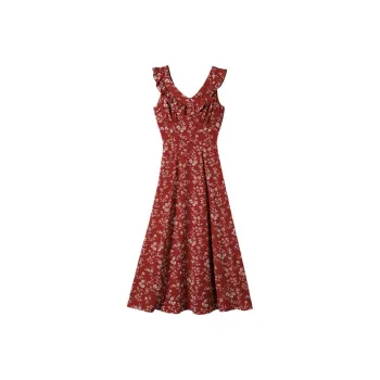 The Plums Are Cooked Slip Dresses Women's Monet Vintage Red
