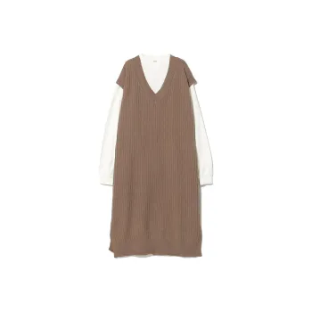Beams Casual Suits Women's Clothing Set Mocha Vest+White T Shirt