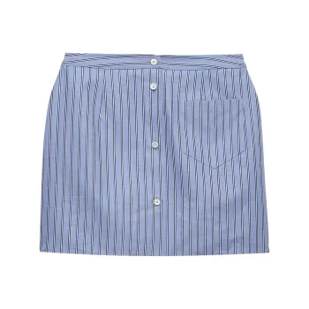 PRADA Striped Chambray Miniskirt