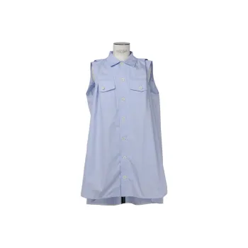Sacai Box Pleat Detailed Sleeveless Shirt Dress