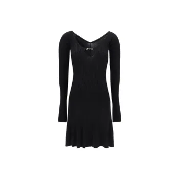 Jacquemus Long Sleeve Scalloped Mini Dress