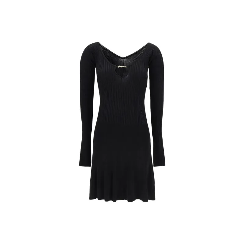 Jacquemus Long Sleeve Scalloped Mini Dress-0