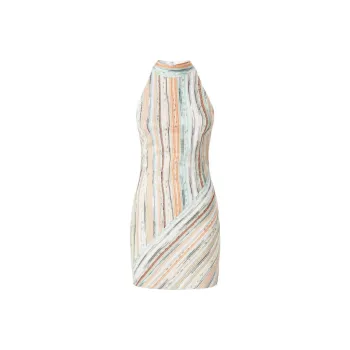 MISSONI Striped Lamé Sleeveless Mini Dress