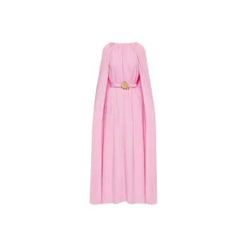 OSCAR DE LA RENTA Floral-appliqué Cape Gown