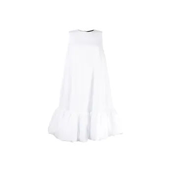 MELITTA Puffball Hem Sleeveless Cotton Dress