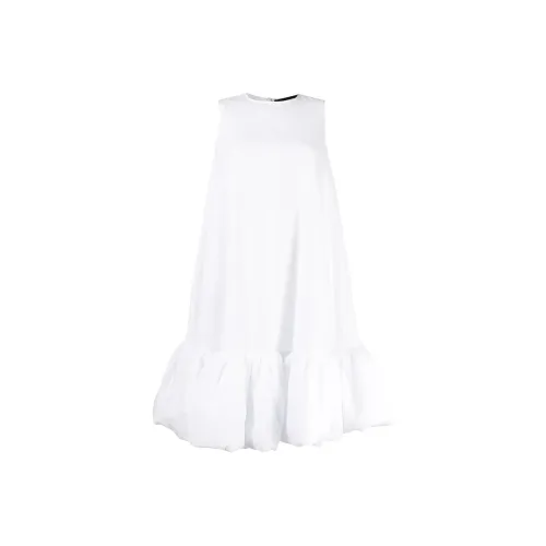MELITTA Puffball Hem Sleeveless Cotton Dress
