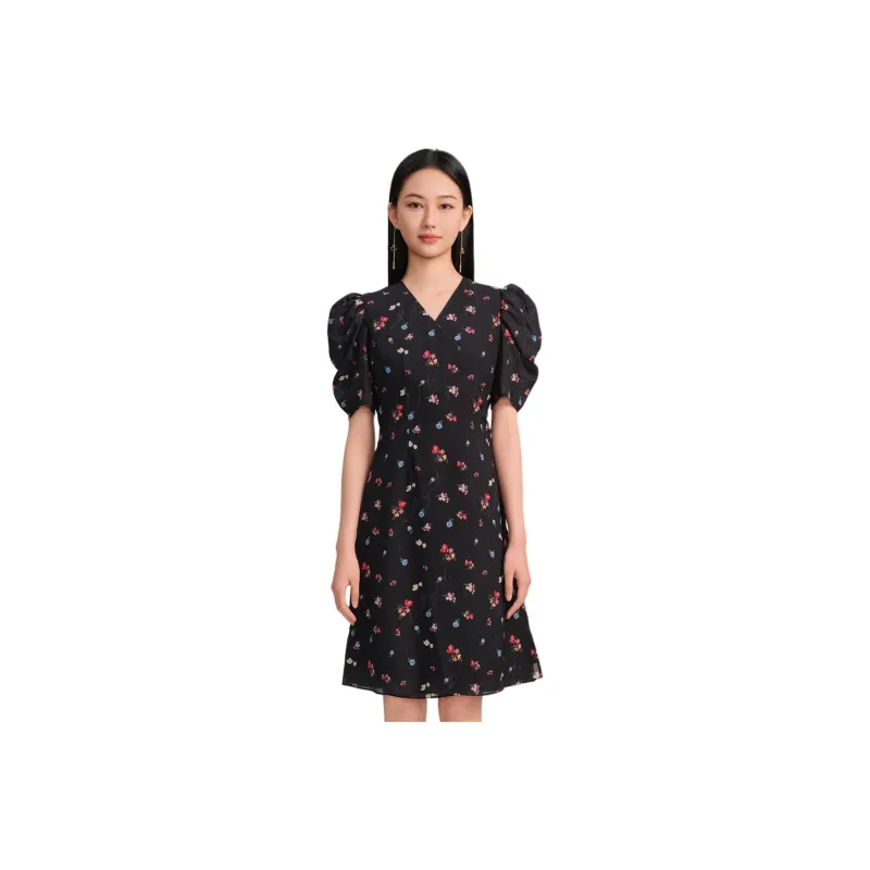 Blood Glitter Short-Sleeved Dresses Women's-0