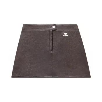 COURREGES Reedition Vinyl Mini Skirt 'Chocolate'