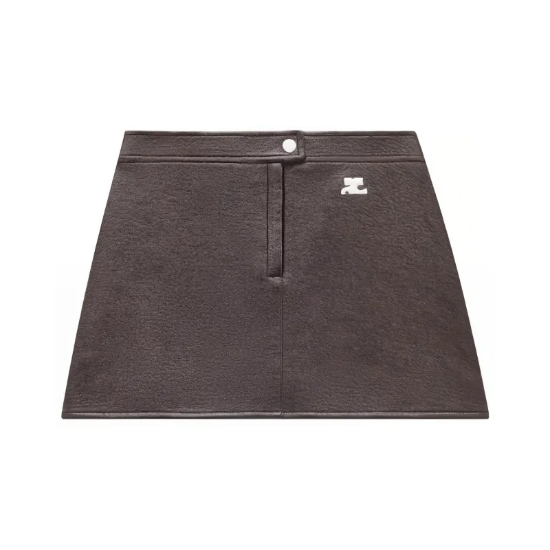 COURREGES Reedition Vinyl Mini Skirt 'Chocolate'-0