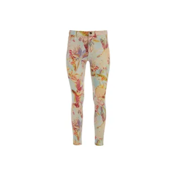 GUESS Eco 1981 Painted Floral Skinny Jeans Jeans Women's Yellow