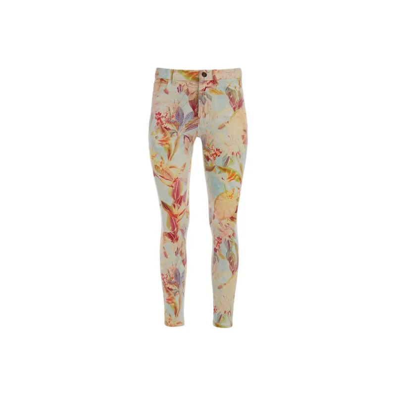 GUESS Eco 1981 Painted Floral Skinny Jeans Jeans Women's Yellow-0