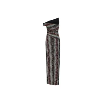 MISSONI Zigzag Lamé Scarf Collar Dress