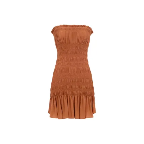 SAINT LAURENT Sleeveless Dress Women's Orange