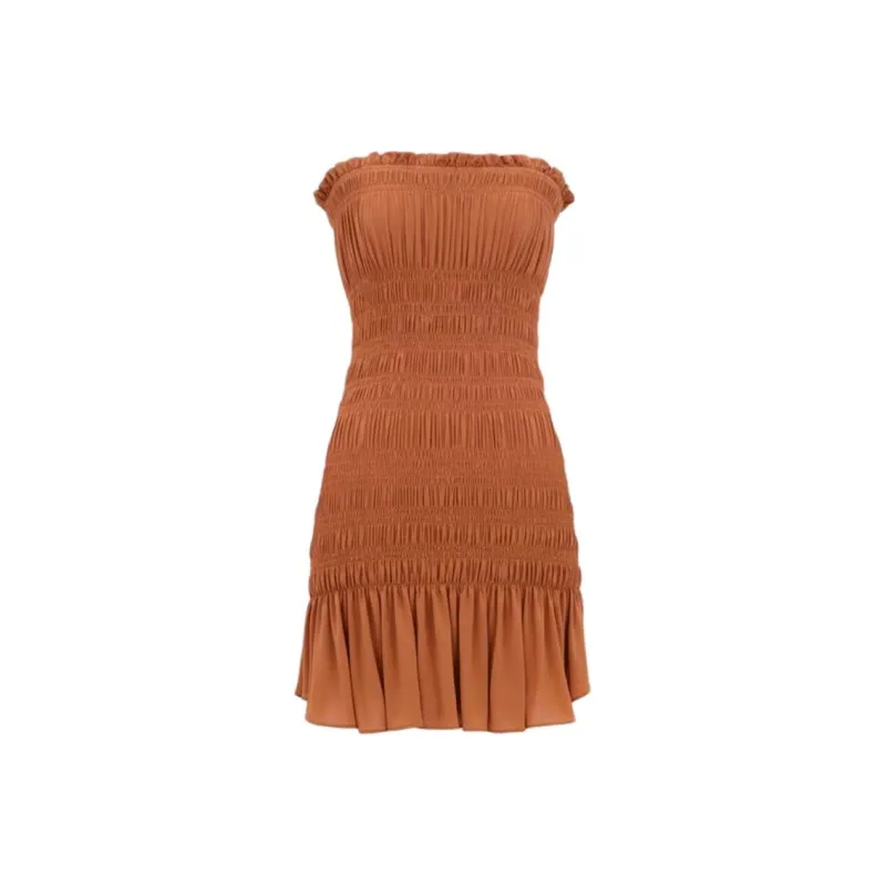 SAINT LAURENT Sleeveless Dress Women's Orange-0
