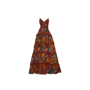 Wbwq Slip Dress Women's Red Floral