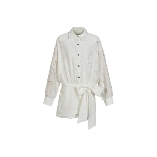 QYPRF Long Sleeved Dress Women's White
