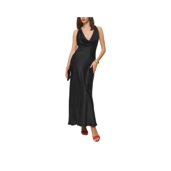 REFORMATION Rayana Silk Dress Slip Dresses Women's Black