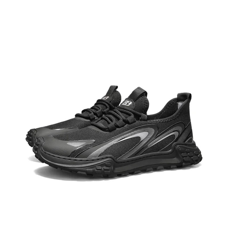 SUPEREDGE Cushioning And Breathable Low Top Casual Shoes Men's Black-3