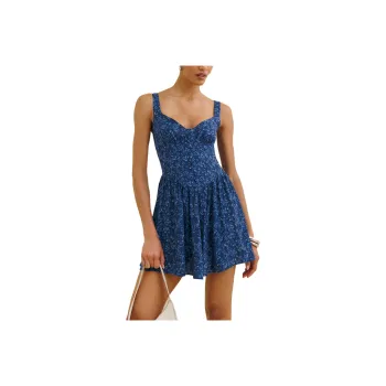 REFORMATION Wynn Dress Slip Dress Women's Blue Rose