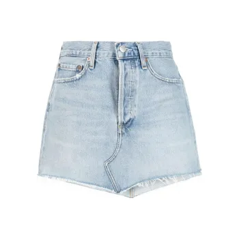 AGOLDE Denim Short Skirts Women's Sky Blue