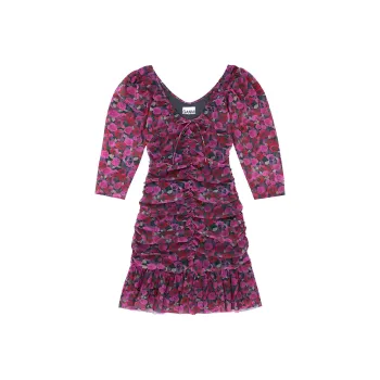 GANNI Long Sleeved Dresses Women's Red