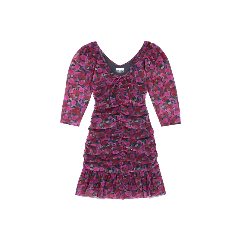 GANNI Long Sleeved Dresses Women's Red-0